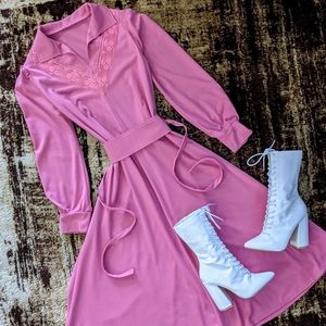70s vintage pink dress